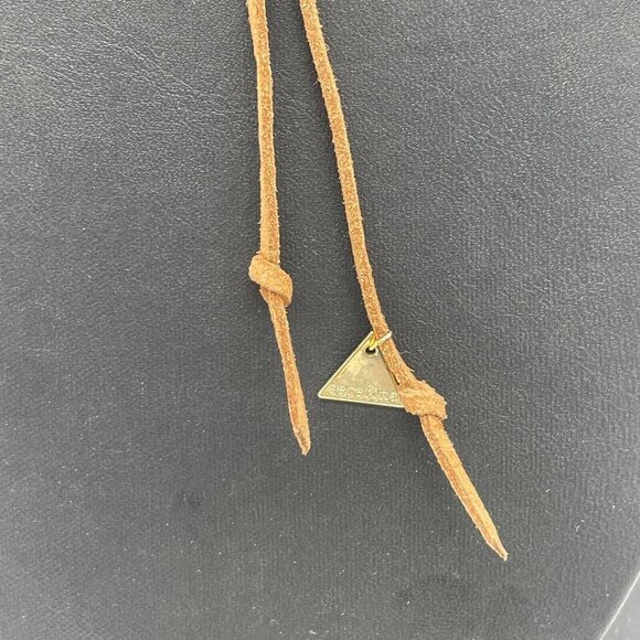 Serefina Pink Peach Quartz Statement Tassel Pendant Necklace Adjustable - Picture 5 of 6